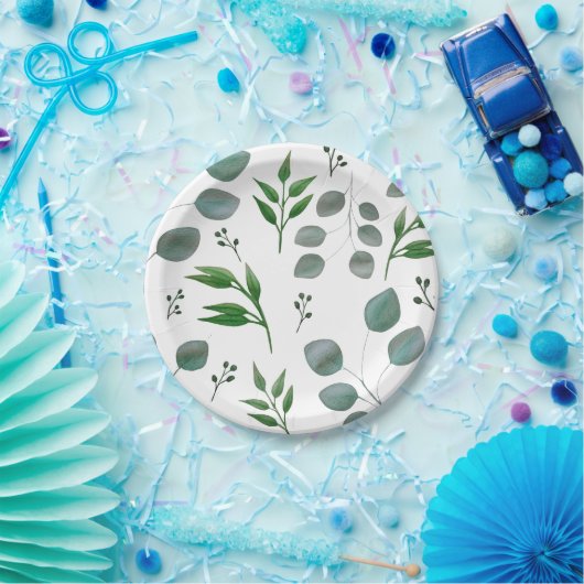Eucalyptusbladeren Papieren Bordje (Feest)