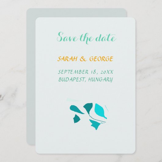 Eucalyptusbladeren Platte Save The Date Kaart (Voorkant / Achterkant)