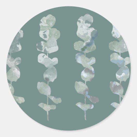 Eucalyptusbladeren Ronde Sticker (Voorkant)