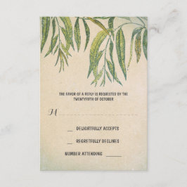 eucalyptusbladeren rustieke buiten trouw-RSVP-kaar RSVP Kaartje