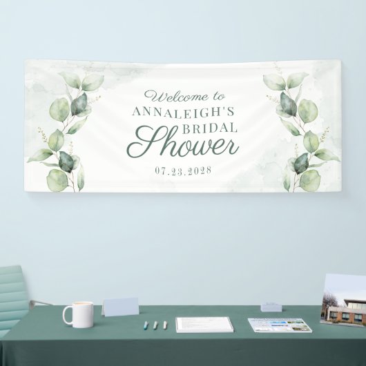 Eucalyptusbladeren Succulent Foliage Vrijgezellenf Spandoek (Beurs)