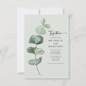 Eucalyptusbladeren | Together Modern Wedding Kaart (Voorkant)