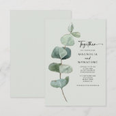 Eucalyptusbladeren | Together Modern Wedding Kaart (Voorkant / Achterkant)