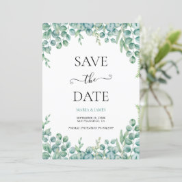 Eucalyptusbladeren Trouwdag Save The Date