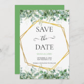 Eucalyptusbladeren Trouwdag Save The Date (Voorkant / Achterkant)