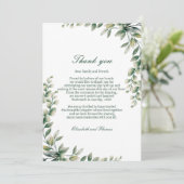 Eucalyptusbladeren trouwkaart bedankkaart (Staand voorkant)