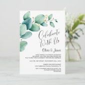 Eucalyptusbladeren Trouwreceptie Kaart (Staand voorkant)