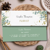 Eucalyptusbladeren van groen en goud mini visitekaartje