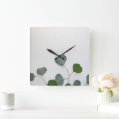 Eucalyptusbladeren verticaal vierkante klok (Huis)