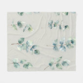 Eucalyptusbladeren Watercolor Patroon Fleece Deken (Voorkant (Horizontaal))