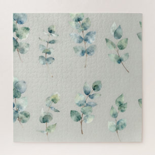 Eucalyptusbladeren Watercolor Patroon Legpuzzel