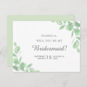 Eucalyptusbladeren. Wil je mijn bruidsmeisje zijn Briefkaart (Voorkant / Achterkant)