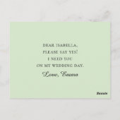 Eucalyptusbladeren. Wil je mijn bruidsmeisje zijn Briefkaart (Achterkant)