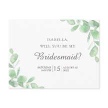 Eucalyptusbladeren. Wil je mijn bruidsmeisje zijn