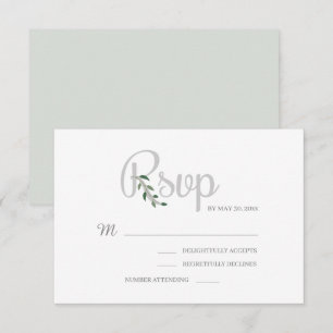 Eucalyptusbladeren Wit Grijs Elegante Huwelijks RS Kaart