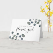 Eucalyptusbladeren zullen onze Bloemenmeisje zijn Kaart (Gele Bloem)