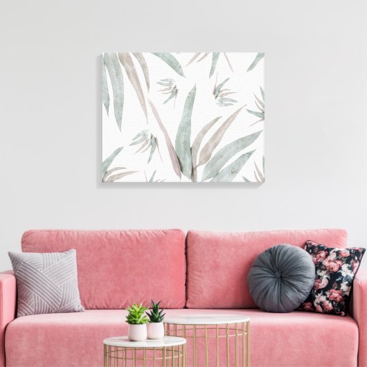 Eucalyptusbladerenpatroon Canvas Afdruk (Insitu (Woonkamer))