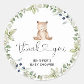 Eucalyptusbladertje beer ronde sticker (Voorkant)