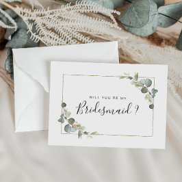 eucalyptusbladertje ben je mijn Bridesmaid-kaart Uitnodiging Briefkaart
