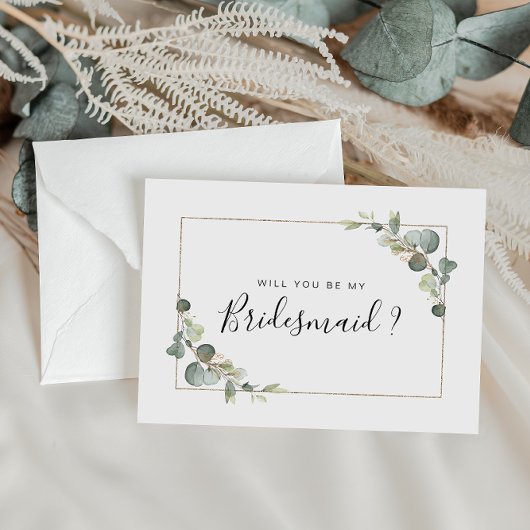 eucalyptusbladertje ben je mijn Bridesmaid-kaart Uitnodiging Briefkaart