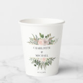 Eucalyptusbloembruiloften Papieren Bekers (Achterkant)