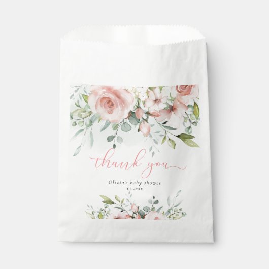 Eucalyptusblos florale baby in bloei baby shower bedankzakje (Voorkant)