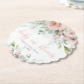 Eucalyptusblos florale baby in bloei baby shower kartonnen onderzetters (Gekanteld)