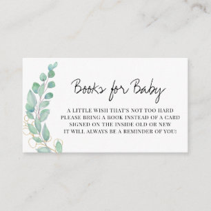 Eucalyptusboeken voor Baby-groen Baby shower Informatiekaartje