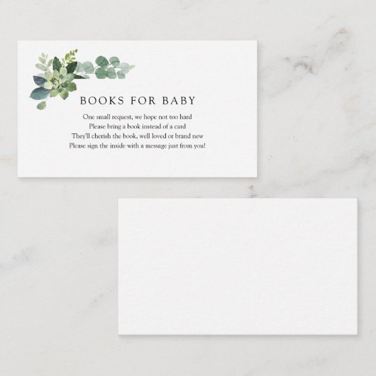 Eucalyptusboeken voor Baby-invoegkaart Informatiekaartje (Voorkant / Achterkant)