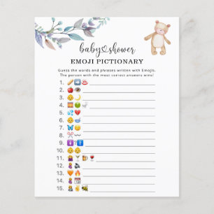 Eucalyptusbos Emoji afbeelding baby shower
