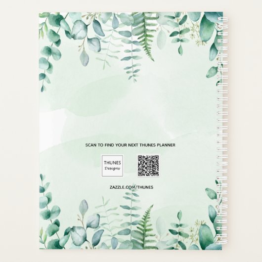 Eucalyptusbos ferneert groen 2023 planner (Achterkant)