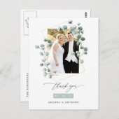 Eucalyptusbos geometrische trouwkaart bedankt briefkaart (Voorkant / Achterkant)