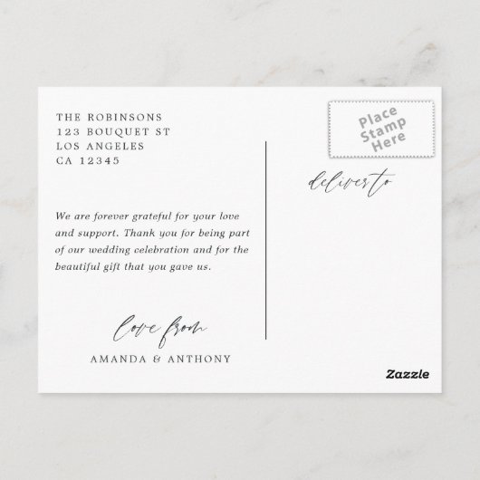 Eucalyptusbos geometrische trouwkaart briefkaart (Achterkant)