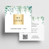 Eucalyptusbos met fern QR-code logo Vierkante Visitekaartje