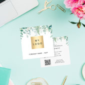 Eucalyptusbos met fern QR-code logo Vierkante Visitekaartje