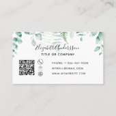 Eucalyptusbos met fern QR-code logo Visitekaartje (Achterkant)