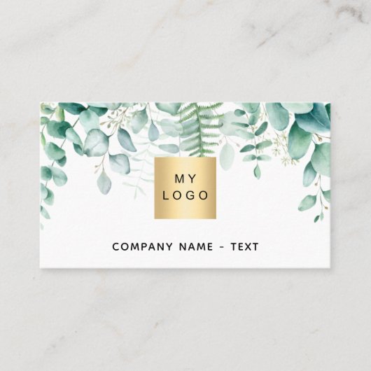 Eucalyptusbos met fern QR-code logo Visitekaartje (Voorkant)