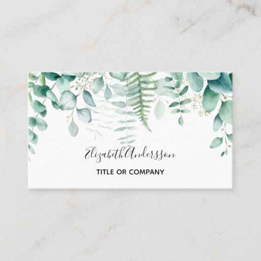 Eucalyptusbos voor moderne QR-code Visitekaartje (Voorkant)
