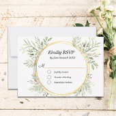 EucalyptusBotanische Gold Lijst RSVP-responsratio RSVP Kaartje
