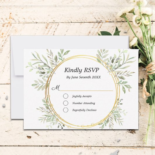 EucalyptusBotanische Gold Lijst RSVP-responsratio RSVP Kaartje