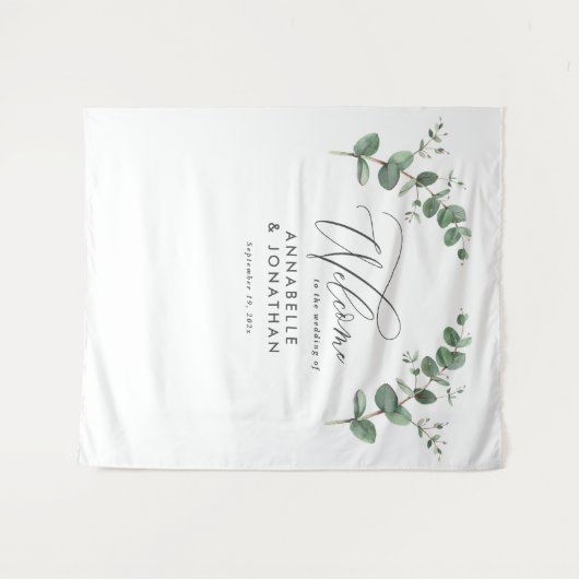 Eucalyptusbotanische sage van het huwelijk wandkleed (Voorkant (horizontaal))