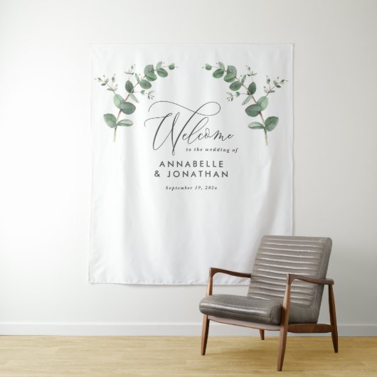 Eucalyptusbotanische sage van het huwelijk wandkleed (In situ)