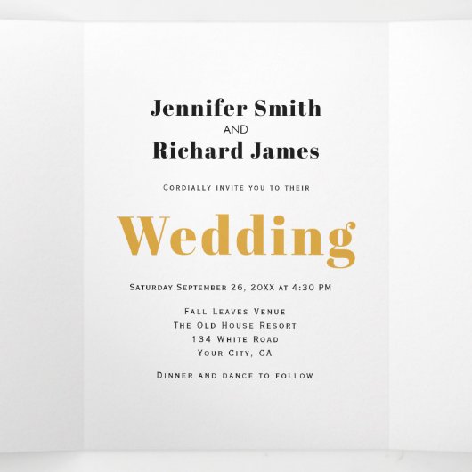 Eucalyptusbranche in herfstkleuren bruiloft drieluik uitnodiging (Binnenkant midden)