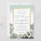 Eucalyptusbruiloft met een stoffige blauwe groene  kaart (Voorkant)