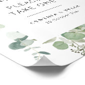 eucalyptusbruiloft met zwart script bevoordeelt po poster (Hoek)