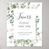 eucalyptusbruiloft met zwart script bevoordeelt po poster (Voorkant)