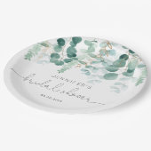 Eucalyptusbruine vrijgezellenfeest papieren bordje (Gekanteld)