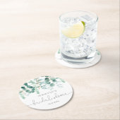 Eucalyptusbruine vrijgezellenfeest ronde kartonnen onderzetter (Insitu)