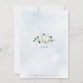 Eucalyptusbruine witte florale bruiloft kaart (Achterkant)