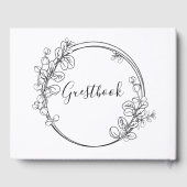 Eucalyptuscirkel met een eenvoudige lijnstijl gastenboek (Achterkant)